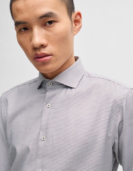 REGULAR FIT SHIRT IN STRUCTURED COTTON TWILL