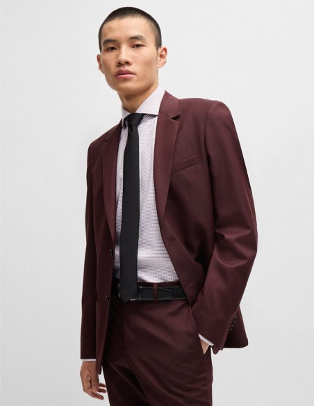 REGULAR FIT SHIRT IN STRUCTURED COTTON TWILL