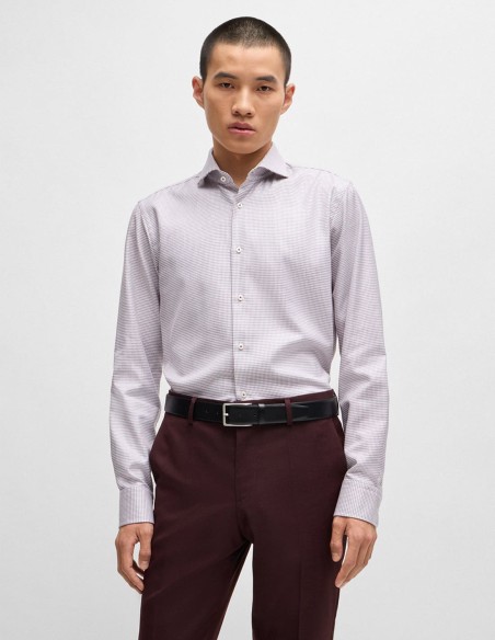 REGULAR FIT SHIRT IN STRUCTURED COTTON TWILL