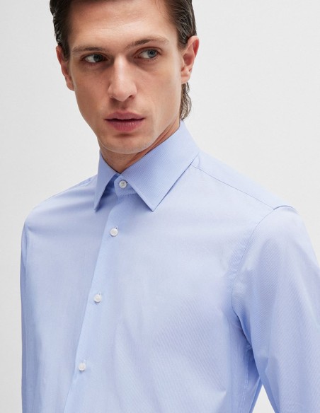 REGULAR FIT SHIRT IN MICRO-STRIPED COTTON TWILL