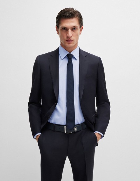 REGULAR FIT SHIRT IN MICRO-STRIPED COTTON TWILL