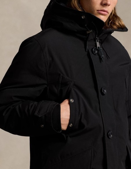 FAUX-FUR-TRIM DOWN HOODED COAT