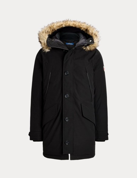 FAUX-FUR-TRIM DOWN HOODED COAT