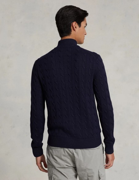 CABLE-KNIT COTTON FULL-ZIP JUMPER