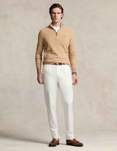 MESH-KNIT COTTON QUARTER ZIP JUMPER