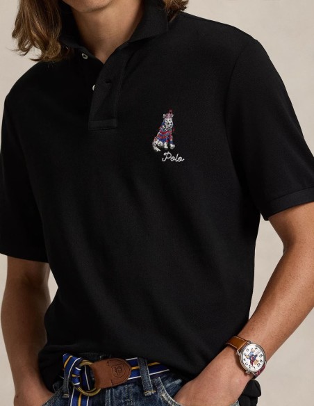 CLASSIC FIT DOG-EMBROIDERED POLO SHIRT