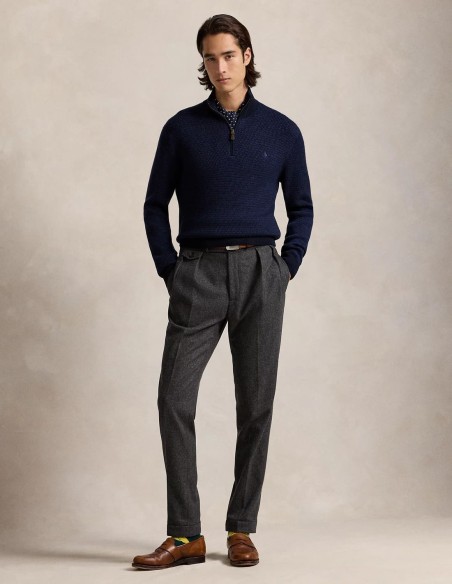 WASHABLE WOOL QUARTER-ZIP JUMPER