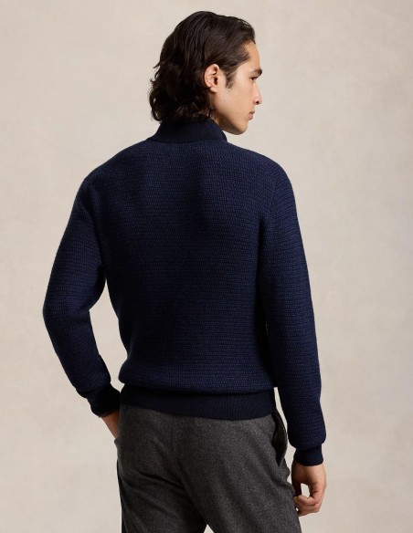 WASHABLE WOOL QUARTER-ZIP JUMPER