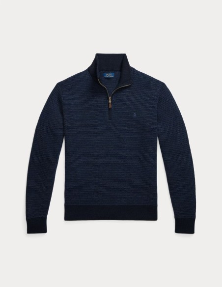 WASHABLE WOOL QUARTER-ZIP JUMPER