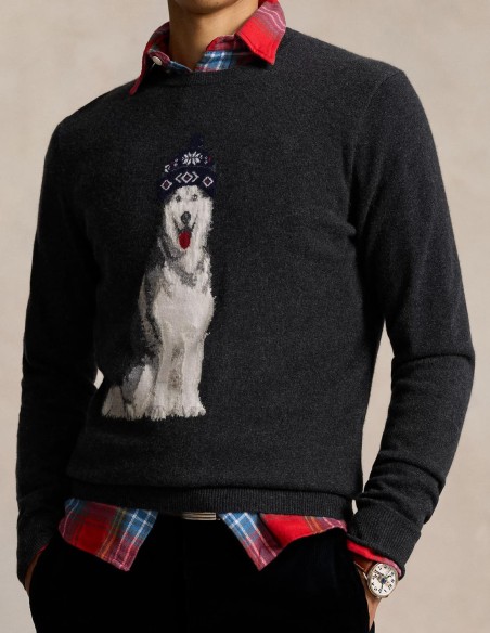 ΠΟΥΛΟΒΕΡ CASHMERE DOG-INTARSIA