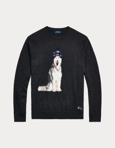 DOG-INTARSIA CASHMERE SWEATER