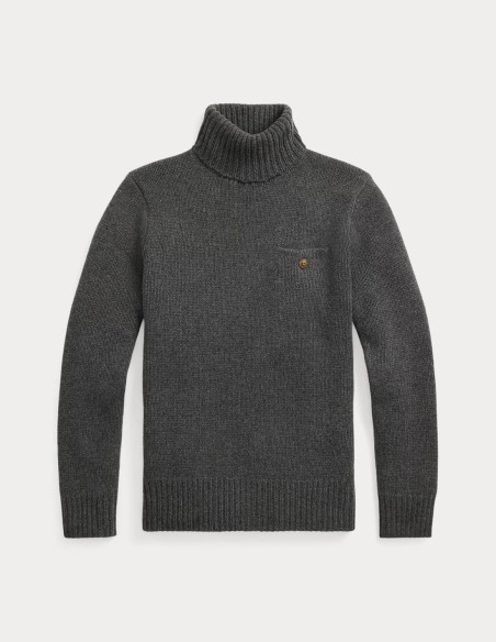 WOOL-CASHMERE POCKET ROLLNECK SWEATER