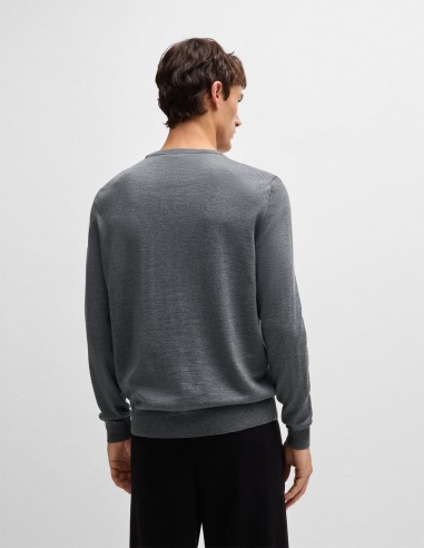 REGULAR FIT WOOL SWEATER WITH...