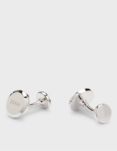 ROUND POLISHED-BRASS CUFFLINKS