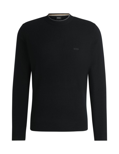 VIRGIN-WOOL SWEATER WITH EMBROIDERED LOGO