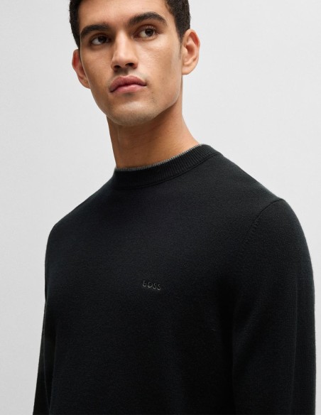 VIRGIN-WOOL SWEATER WITH EMBROIDERED LOGO