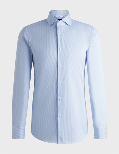 SLIM FIT SHIRT IN STRIPED COTTON TWILL