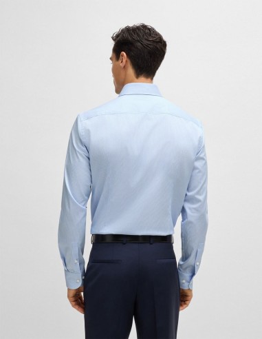 SLIM FIT SHIRT IN STRIPED COTTON TWILL