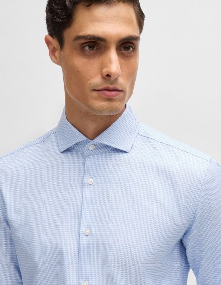 SLIM FIT SHIRT IN STRUCTURED COTTON
