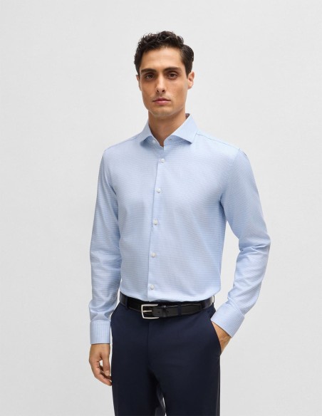 SLIM FIT SHIRT IN STRUCTURED COTTON