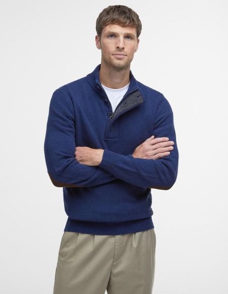 PATCH HALF ZIP SWEATER