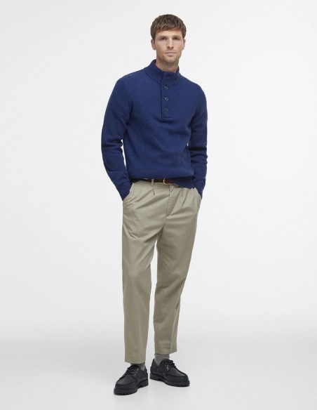 PATCH HALF ZIP SWEATER