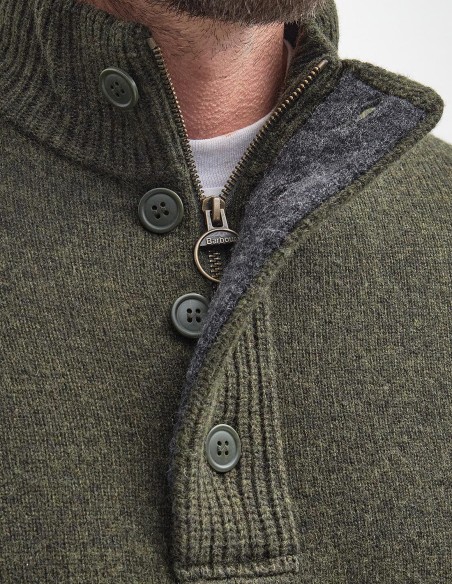 PATCH HALF ZIP SWEATER