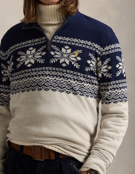 SNOWFLAKE HALF-ZIP DOUBLE KNIT