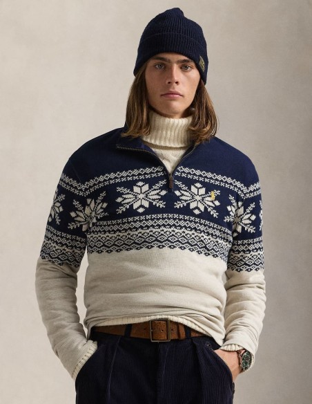 SNOWFLAKE HALF-ZIP DOUBLE KNIT