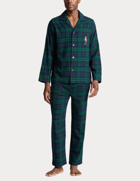 POLO BEAR PLAID FLANNEL PYJAMA SET