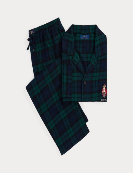 POLO BEAR PLAID FLANNEL PYJAMA SET