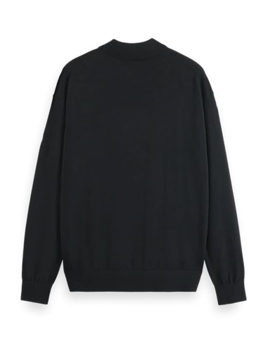RELAXED FIT WOOL BLEND MOCK NECK SWEATER