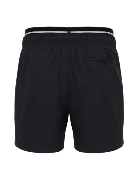 LOGO-PRINT SWIM SHORTS WITH DOUBLE WAISTBAND