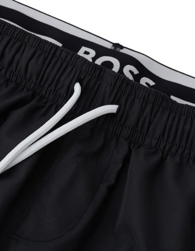LOGO-PRINT SWIM SHORTS WITH DOUBLE...