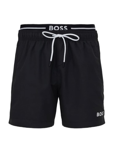 LOGO-PRINT SWIM SHORTS WITH DOUBLE...