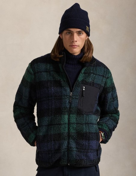 JACKET PLAID PILE FLEECE HYBRID