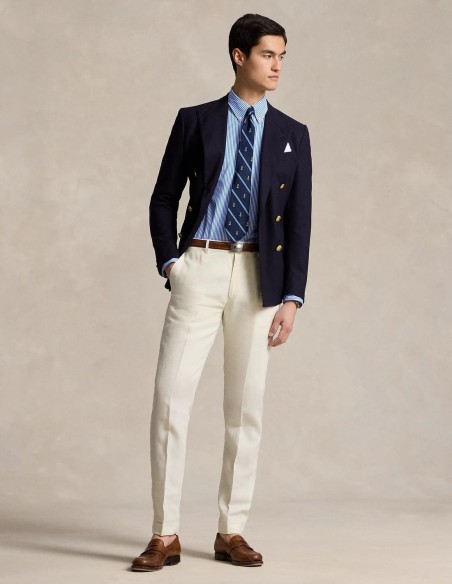 CUSTOM FIT STRIPED STRETCH POPLIN SHIRT