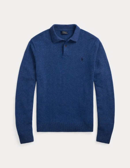 WOOL-COTTON POLO COLLAR JUMPER