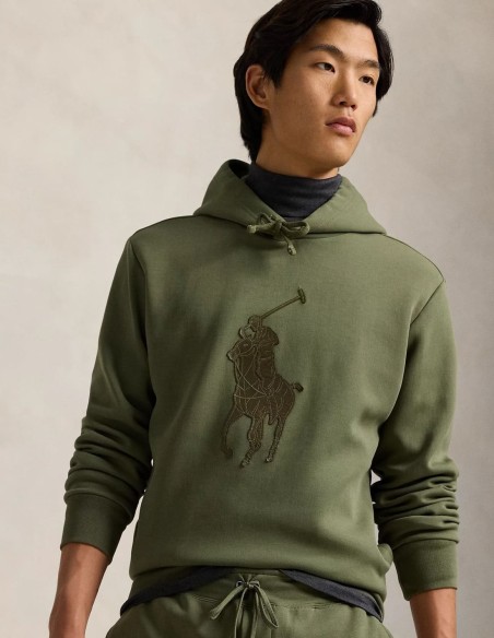 LEATHER PONY DOUBLE KNIT HOODIE