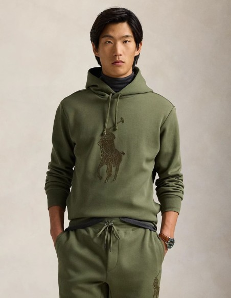 LEATHER PONY DOUBLE KNIT HOODIE