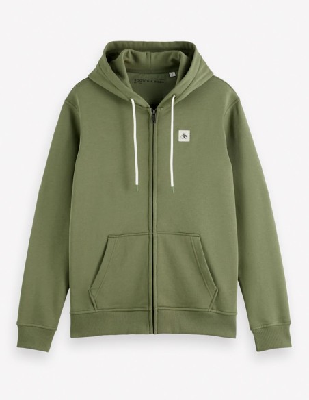 ESSENTIAL LOGO BADGE ZIP-THROUGH HOODIE