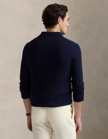 WOOL-COTTON POLO COLLAR JUMPER