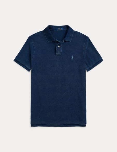 CUSTOM FIT INDIGO MESH POLO SHIRT