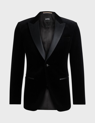 SLIM FIT TUXEDO JACKET IN PURE COTTON...