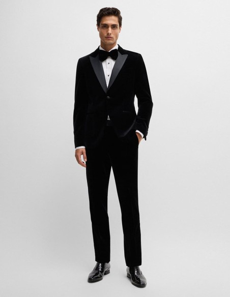 SLIM FIT TUXEDO JACKET IN PURE COTTON VELVET