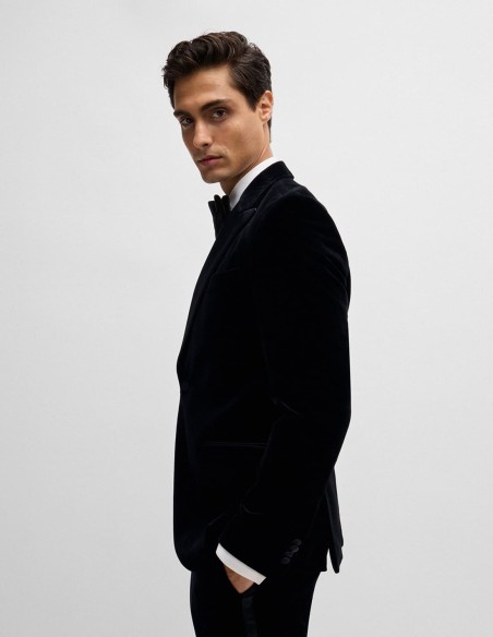 SLIM FIT TUXEDO JACKET IN PURE COTTON VELVET