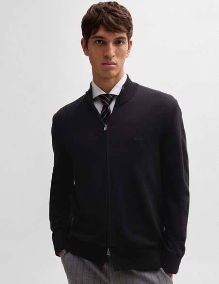 REGULAR FIT COTTON CARDIGAN WITH EMBROIDERED LOGO