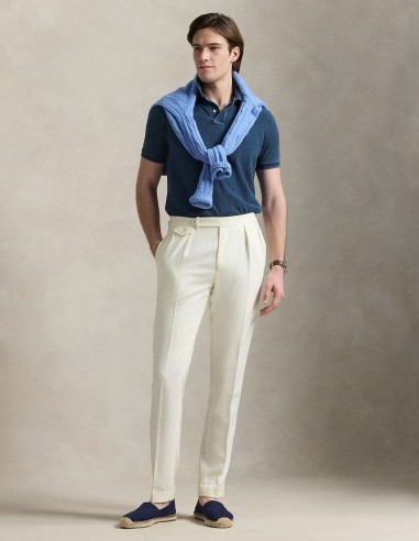 CUSTOM FIT INDIGO MESH POLO SHIRT
