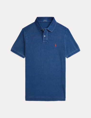 CUSTOM FIT INDIGO MESH POLO SHIRT
