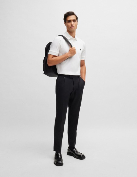 MERCERIZED-COTTON POLO SHIRT WITH DOUBLE MONOGRAM